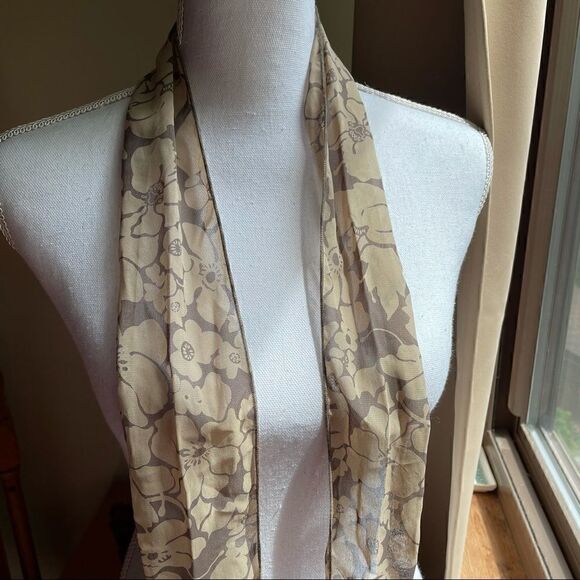 tie belts/slim scarves beige brown and black patterned - Picture 4 of 7